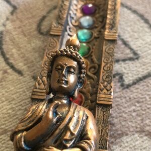 Seven Sacred Chakra Colorful Golden Incense Burner Buddha